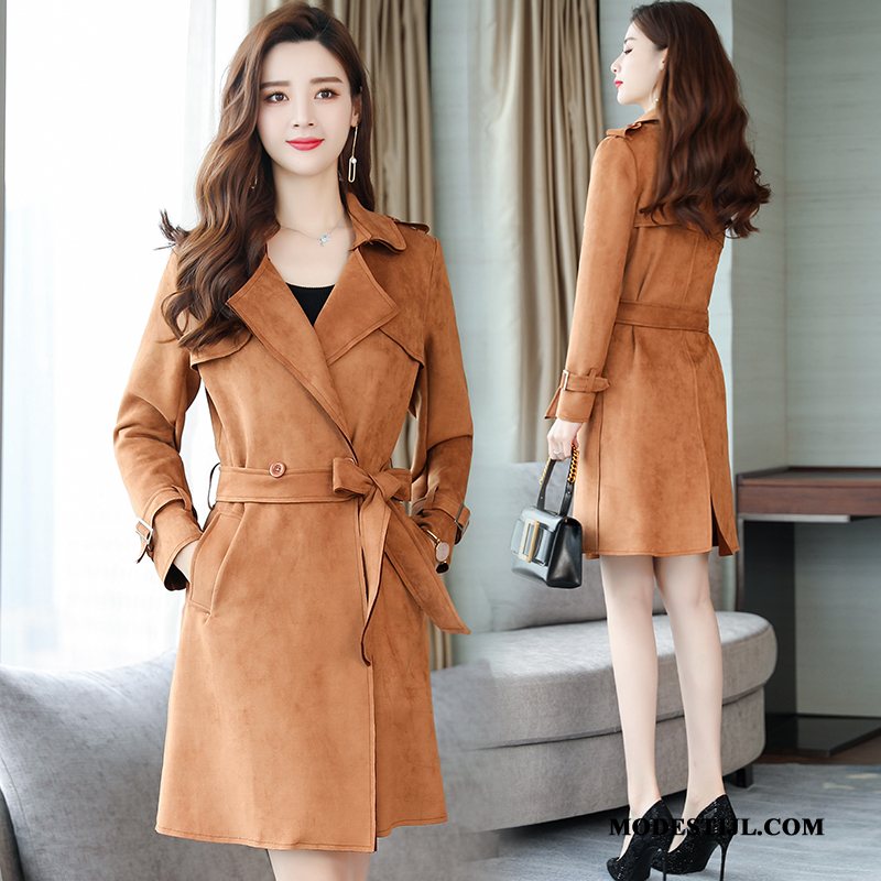 Dames Trenchcoat Sale 2019 Winter Casual Jas Nieuw Kaki