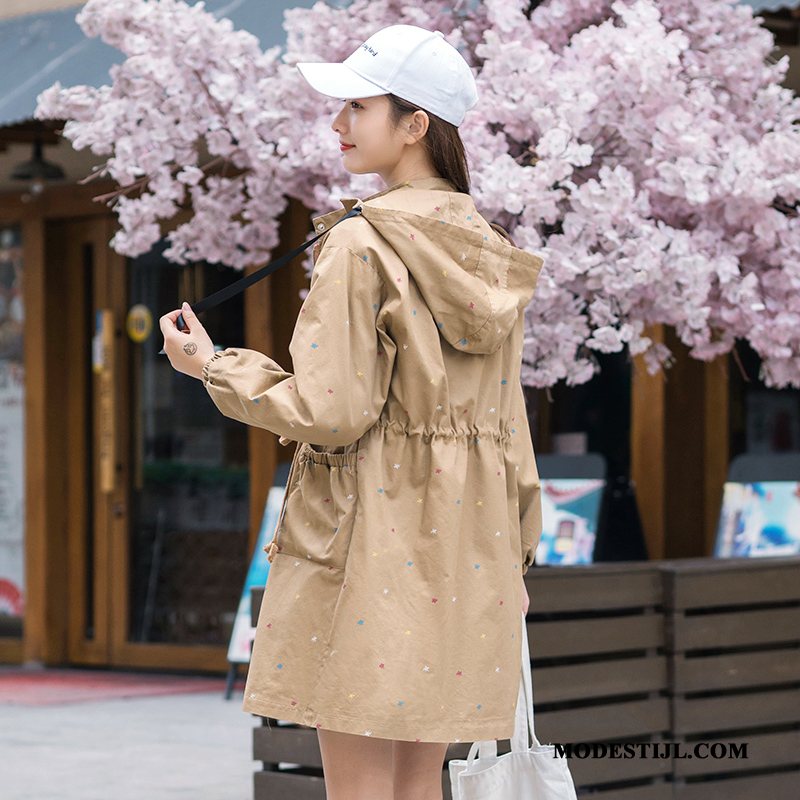 Dames Trenchcoat Sale Herfst Lang Student Nieuw Jeugd Groen