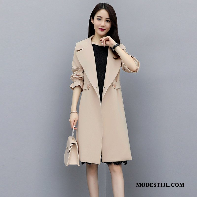 Dames Trenchcoat Sale Lang Herfst Trend Populair Elegante Rood