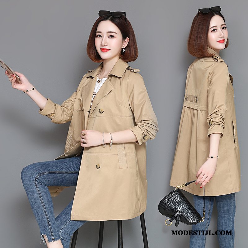 Dames Trenchcoat Sale Nieuw 2019 Dubbele Knop Mini Kort Rood