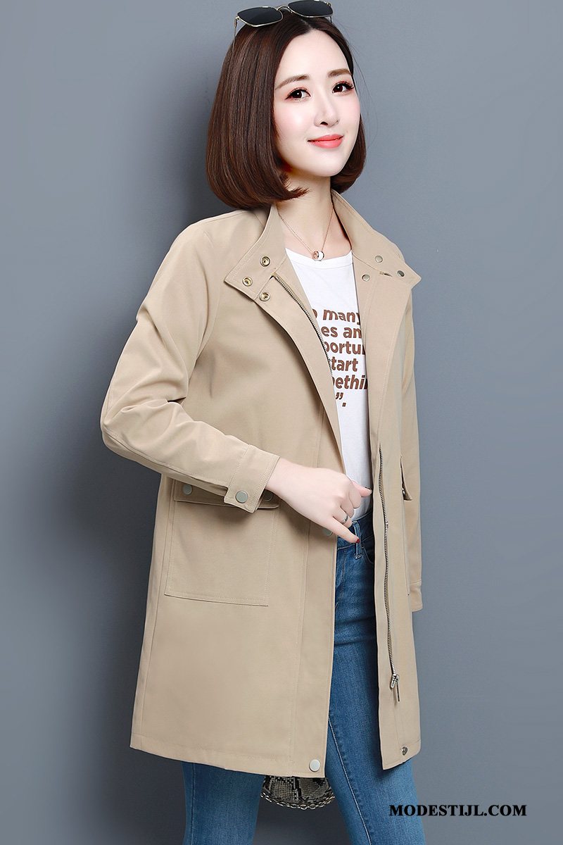 Dames Trenchcoat Sale Vrouwen Casual Herfst Trend Bovenkleding Blauw