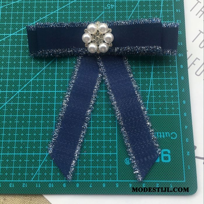 Dames Vlinderdas Goedkoop Strass Overhemd High End Broche Vintage Rood