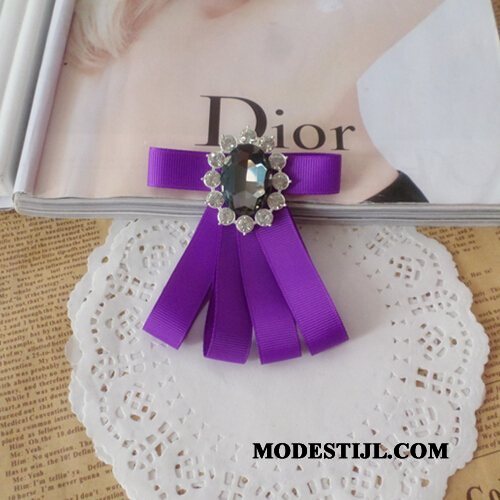 Dames Vlinderdas Online Sjaal Trui Alle Wedstrijden Broche Corsage Blauw