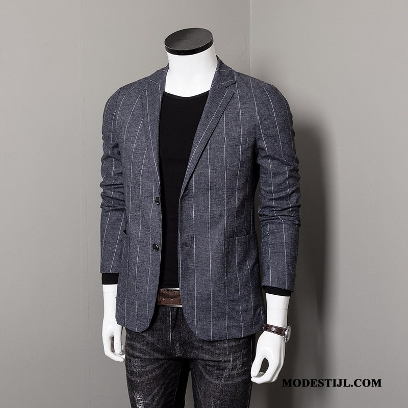 Heren Blazer Goedkoop Mini Slim Fit Voorjaar Lichte En Dun Trend Grijs