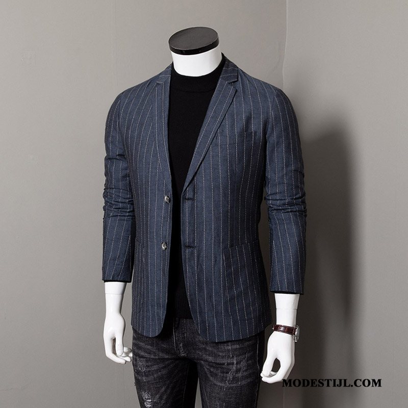 Heren Blazer Goedkoop Mini Slim Fit Voorjaar Lichte En Dun Trend Grijs