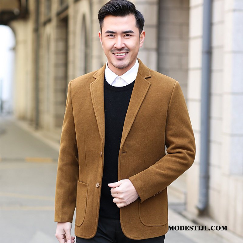 Heren Blazer Korting Herfst Mannen Voorjaar Middelbare Leeftijd Grote Maten Rood