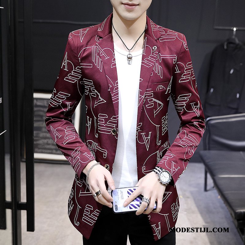 Heren Blazer Sale Slim Fit Mooi Trend Mannen Mini Wit