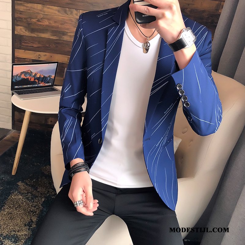 Heren Blazer Sale Trend Slim Fit Jas Mooi Mannen Wit