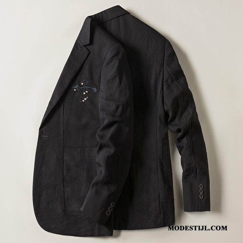 Heren Blazer Winkel Slim Fit Pak Mannen Casual Jas Donkerblauw