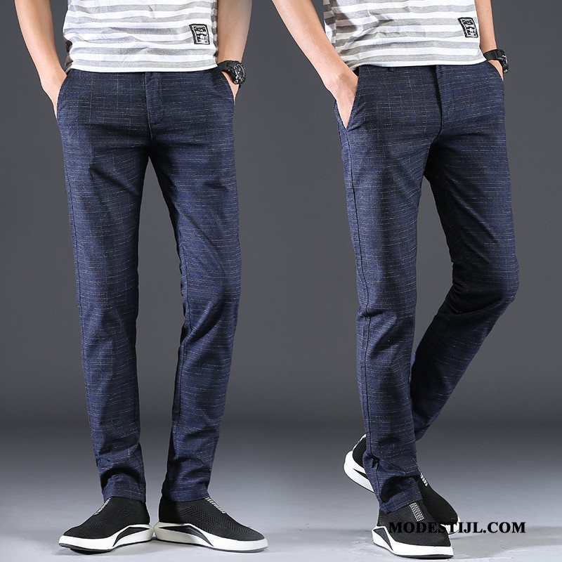 Heren Broeken Goedkoop Bovenkleding Casual Broek Jeugd Slim Fit Mannen Blauw