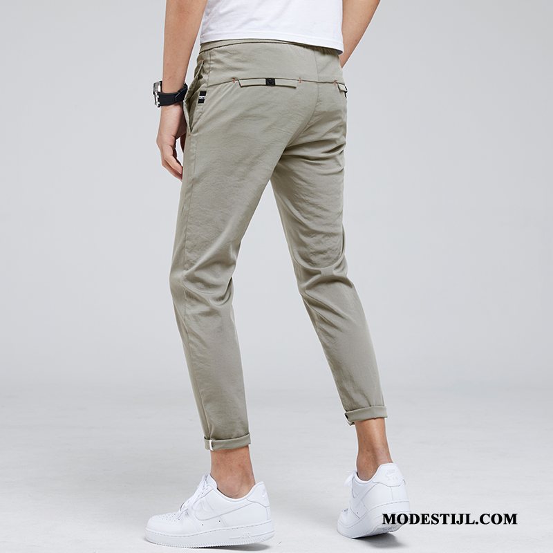 Heren Broeken Sale Casual Broek Mini Zomer Trend Slim Fit Grijs