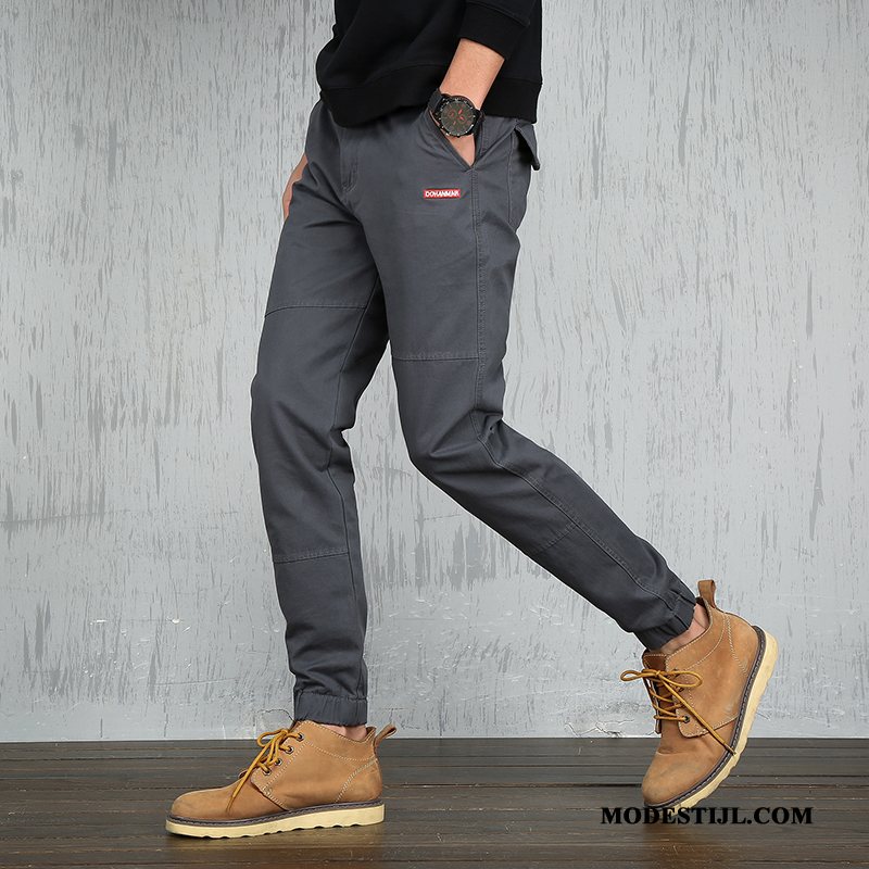 Heren Broeken Sale Jeugd Vintage Strak Slim Fit Trend Kaki