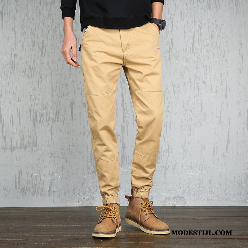 Heren Broeken Sale Jeugd Vintage Strak Slim Fit Trend Kaki