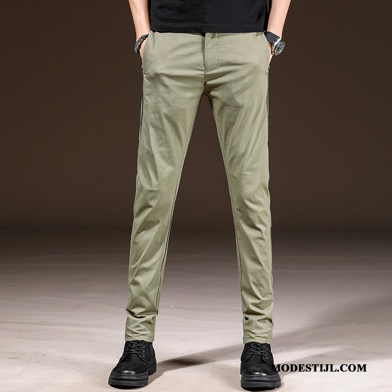 Heren Broeken Sale Trend Casual Broek Zomer Slim Fit Voorjaar Legergroene Zwart