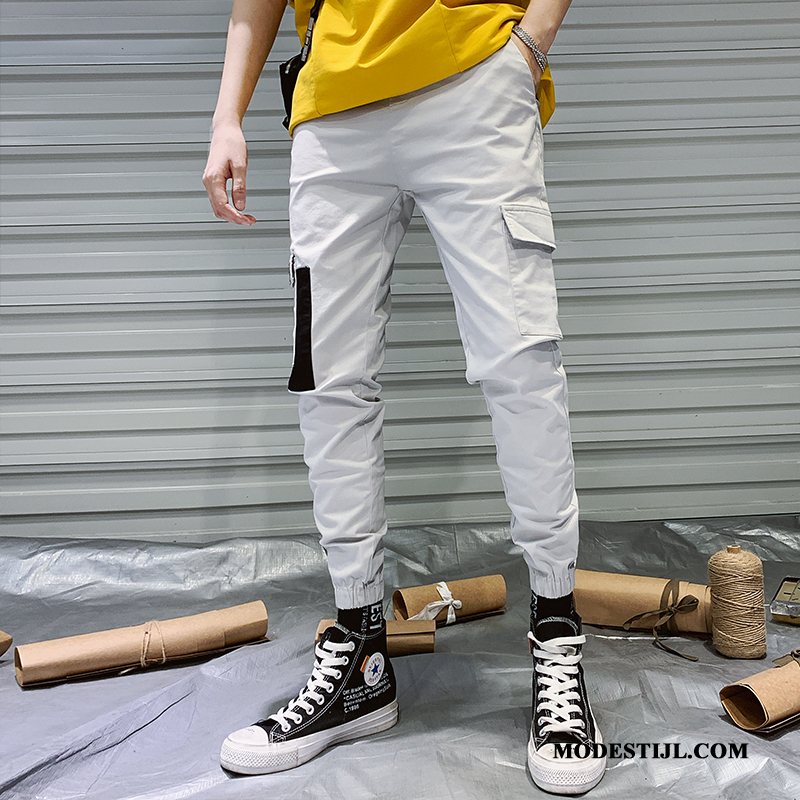 Heren Cargobroeken Aanbiedingen 2019 Strak Mannen Trendy Merk Cargo Broek Rood Zwart