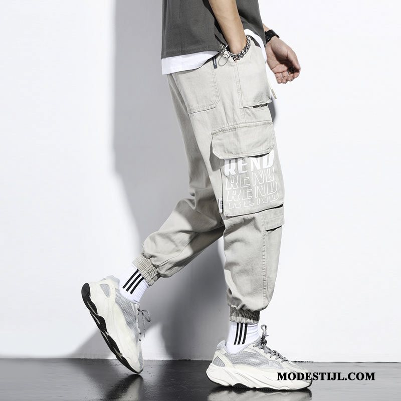 Heren Cargobroeken Goedkoop Hip-hop Losse Cargo Broek Trendy Merk Mannen Grijs