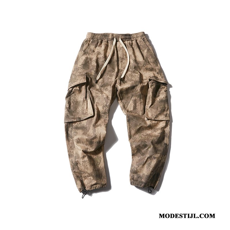 Heren Cargobroeken Kopen Katoen Zomer Losse Trendy Merk Nieuw Camouflage Zwart