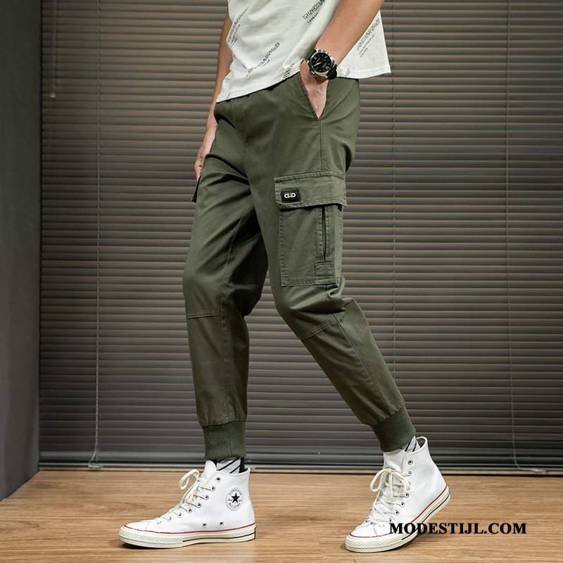 Heren Cargobroeken Korting Casual Broek Mannen Strak Super Losse Zwart