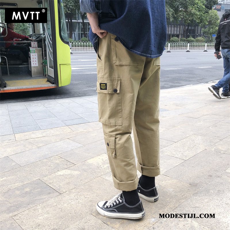 Heren Cargobroeken Online Losse Cargo Broek Strak Mannen Trendy Merk Kaki