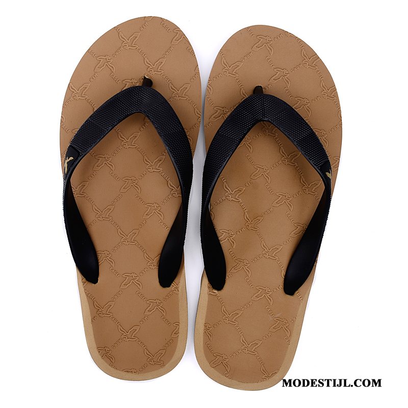 Heren Flip Flops Goedkoop Schoenen Casual Pantoffels Mannen Antislip Zandkleur Groen