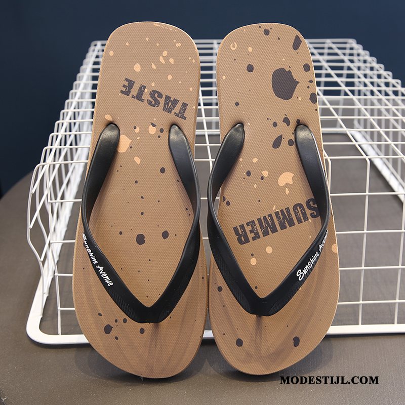 Heren Flip Flops Goedkoop Schoenen Pantoffels Persoonlijk Mode 2019 Zandkleur Zwart