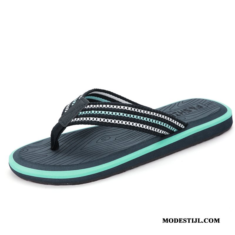 Heren Flip Flops Goedkoop Trend Antislip Persoonlijk Grote Maten Slipper Blauw Zandkleur