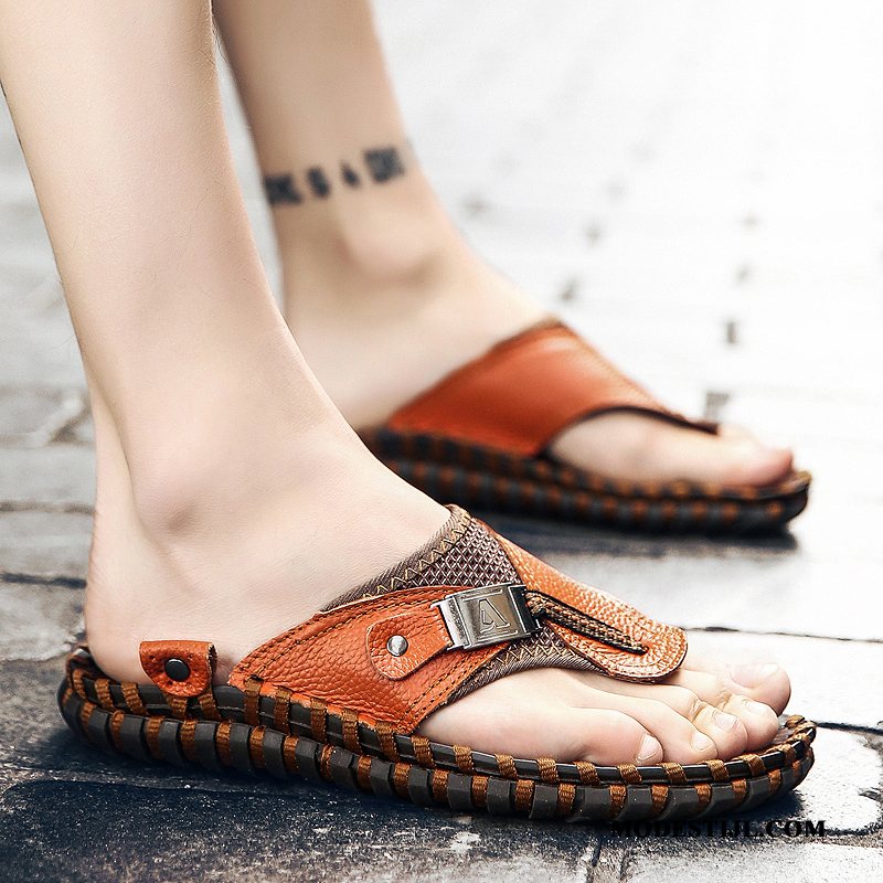 Heren Flip Flops Goedkoop Zomer Persoonlijk Pantoffels 2019 Bovenkleding Zandkleur Bruine