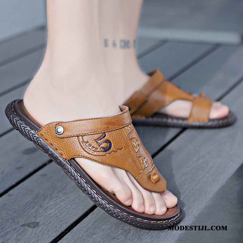 Heren Flip Flops Goedkoop Zomer Slijtvastheid Bovenkleding Antislip Slipper Zwart