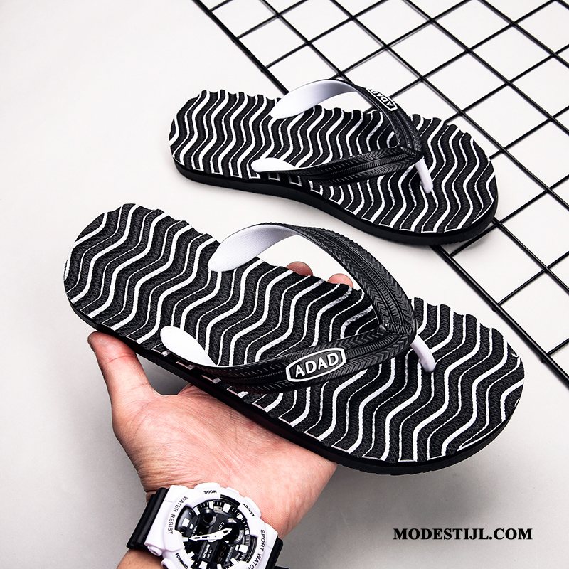 Heren Flip Flops Kopen Ademende Slipper Pantoffels Trend Outdoor Zandkleur Rood