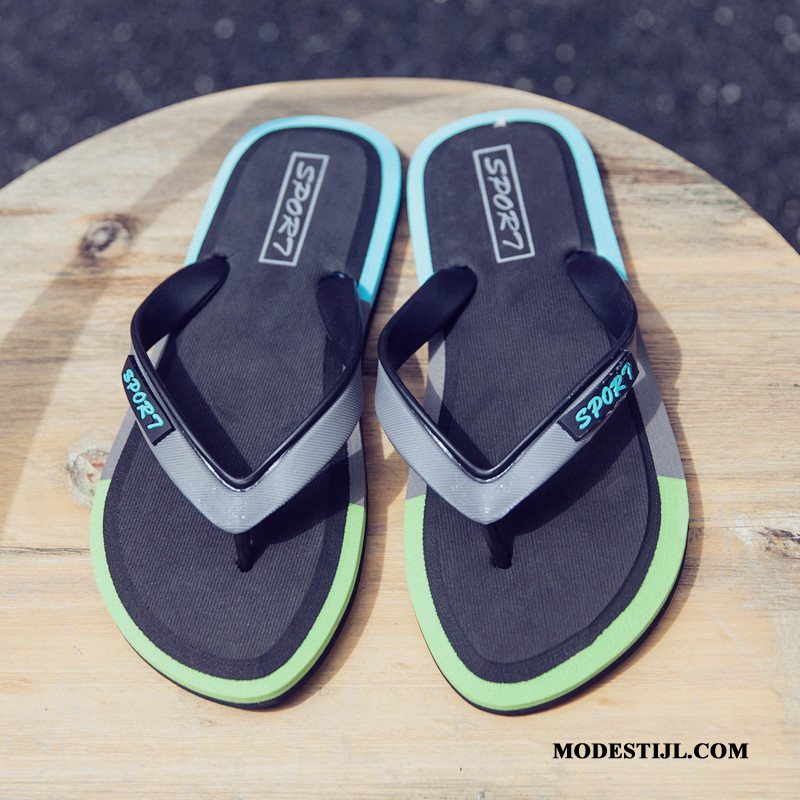 Heren Flip Flops Kopen Outdoor Persoonlijk Antislip Trend Zomer Zandkleur Geel Zwart