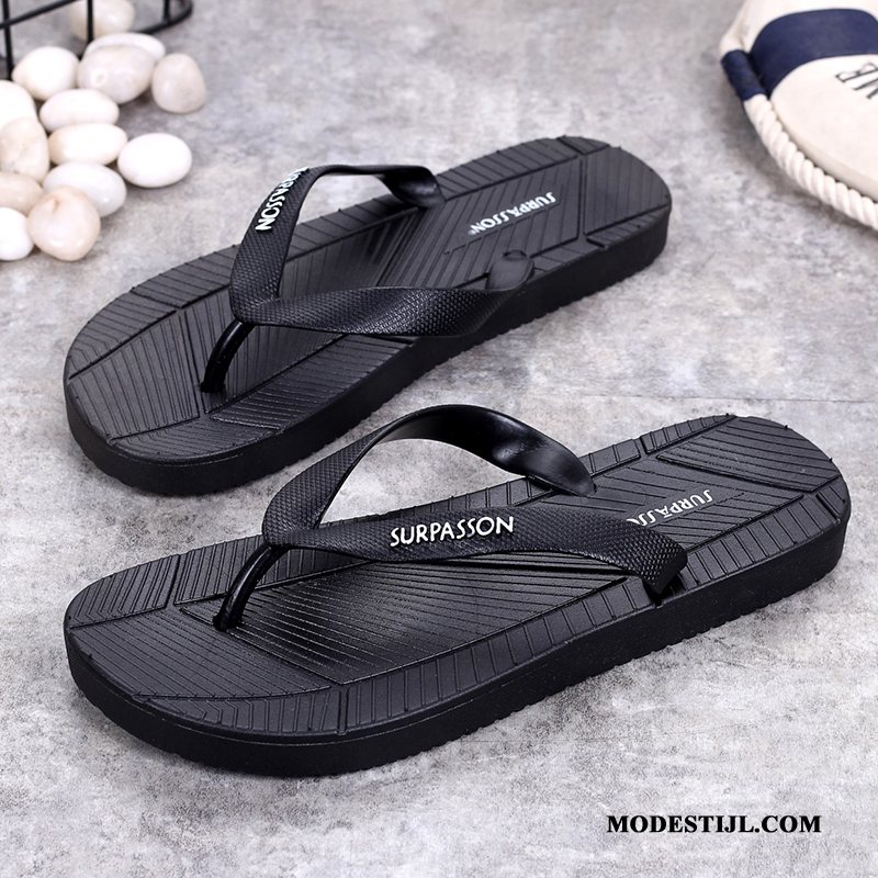 Heren Flip Flops Kopen Pantoffels Mode Student Zomer Slipper Zandkleur Zwart