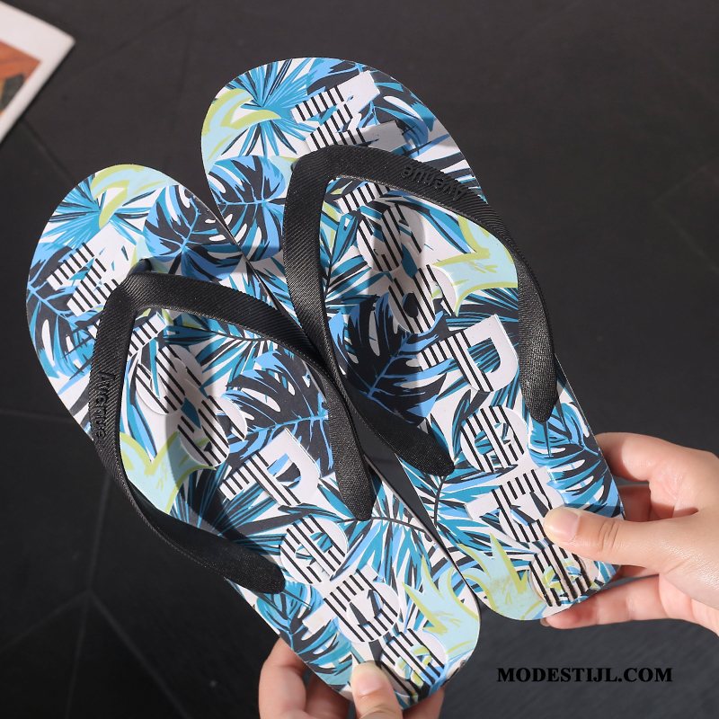 Heren Flip Flops Kopen Slipper Bovenkleding Schoenen Antislip Pantoffels Marineblauw Zandkleur