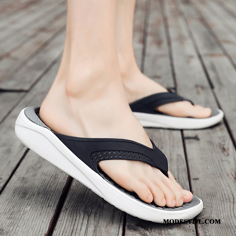 Heren Flip Flops Kopen Zomer Trend Mode Bovenkleding Lichte Zandkleur Zwart