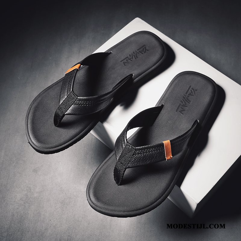 Heren Flip Flops Korting 2019 Bovenkleding Zomer Persoonlijk Schoenen Zandkleur Zwart