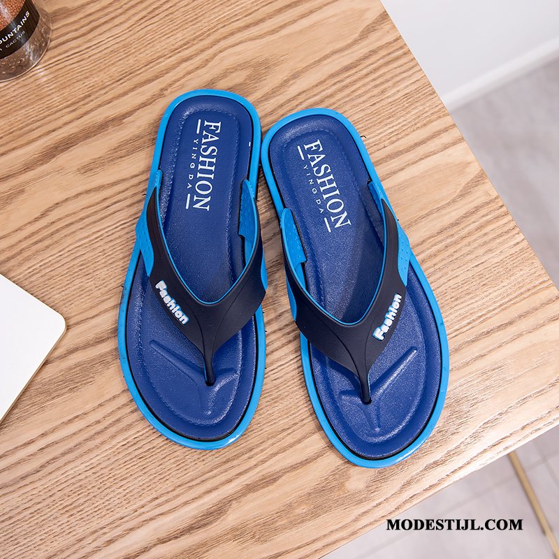 Heren Flip Flops Korting Mannen Sport Persoonlijk Slipper Antislip Blauw Zandkleur