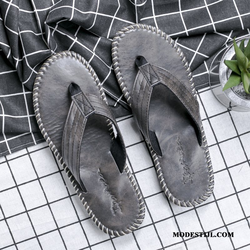 Heren Flip Flops Korting Slipper Trends Bovenkleding Antislip Mannen Zandkleur Bruine