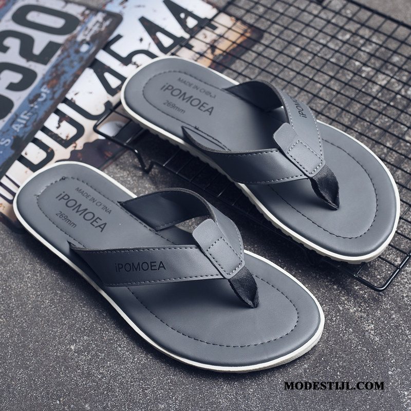 Heren Flip Flops Korting Slipper Trends Bovenkleding Antislip Mannen Zandkleur Bruine