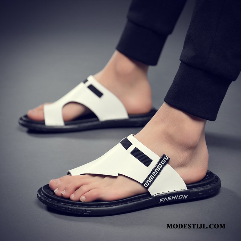 Heren Flip Flops Online Antislip Casual Slipper Persoonlijk Mannen Zandkleur Zwart