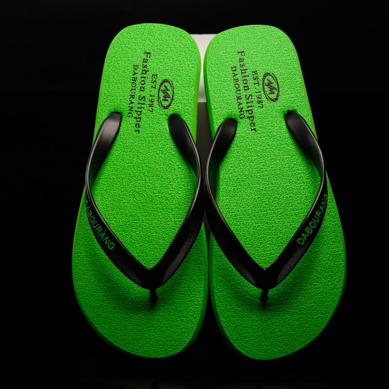 Heren Flip Flops Online Outdoor Antislip Mode Zomer Pantoffels Zandkleur Groen