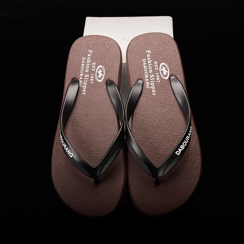 Heren Flip Flops Online Outdoor Antislip Mode Zomer Pantoffels Zandkleur Groen