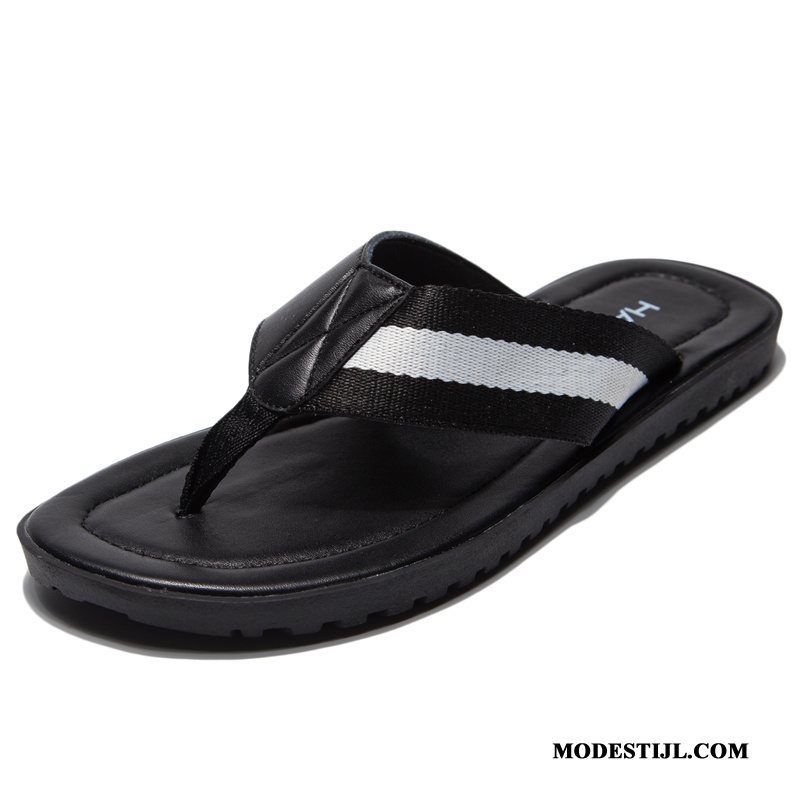 Heren Flip Flops Online Pantoffels Mode Mannen 2019 Casual Zandkleur Wit