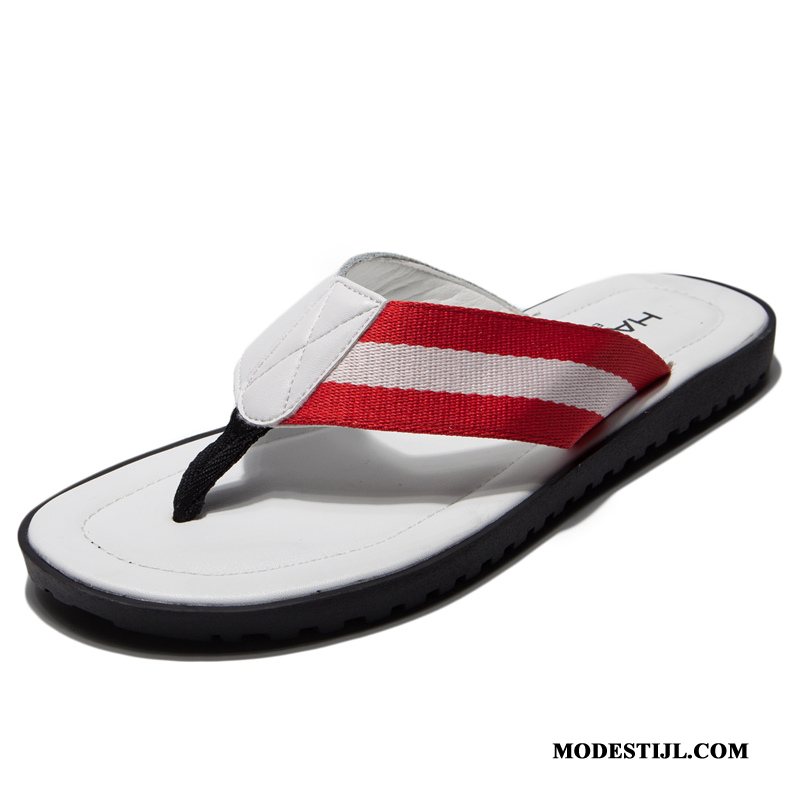 Heren Flip Flops Online Pantoffels Mode Mannen 2019 Casual Zandkleur Wit