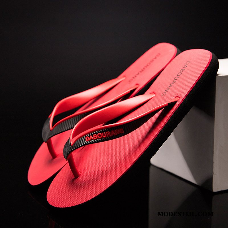 Heren Flip Flops Sale Bovenkleding 2019 Antislip Eenvoudige Mannen Zandkleur Rood