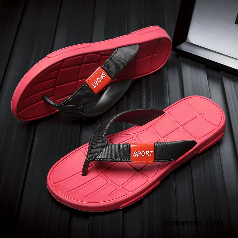 Heren Flip Flops Sale Pantoffels Alle Wedstrijden Slipper Massage Zomer Zandkleur Rood Zwart