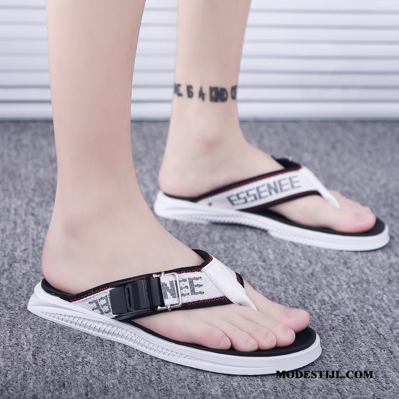 Heren Flip Flops Sale Sandaal Slipper Zomer Zachte Zolen Bovenkleding Zandkleur Zwart