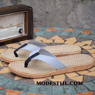 Heren Flip Flops Sale Slippers Schoenen Pantoffels Mannen Outdoor Blauw Zandkleur