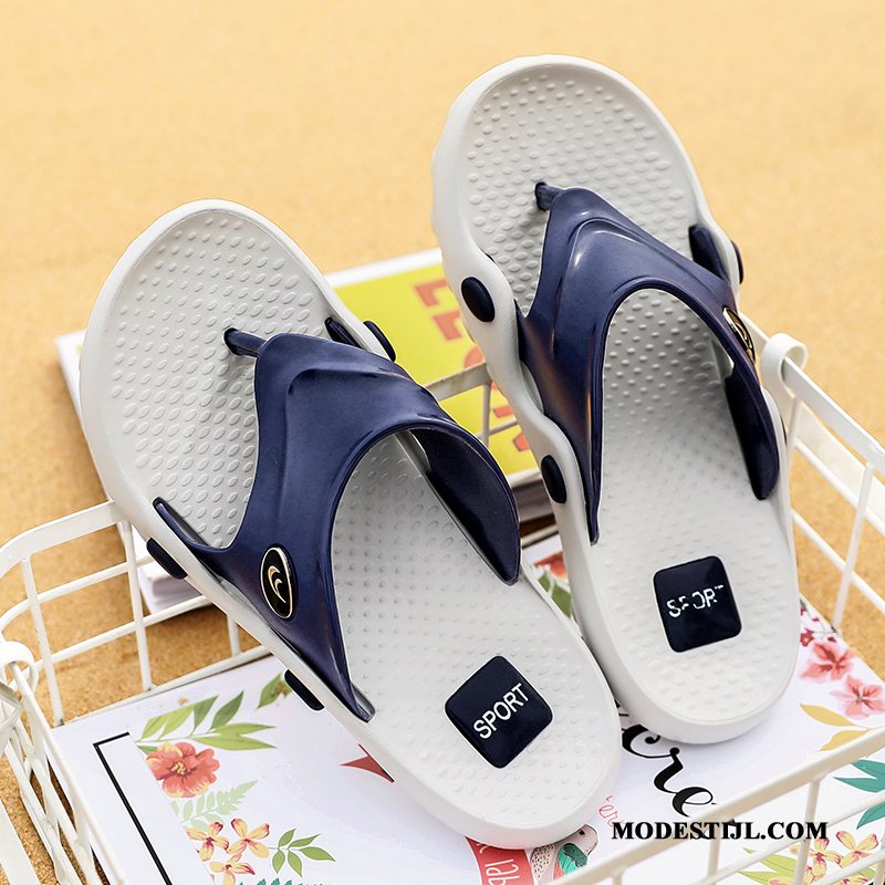 Heren Flip Flops Winkel Alle Wedstrijden Brits Trend Slipper Pantoffels Zandkleur Zwart