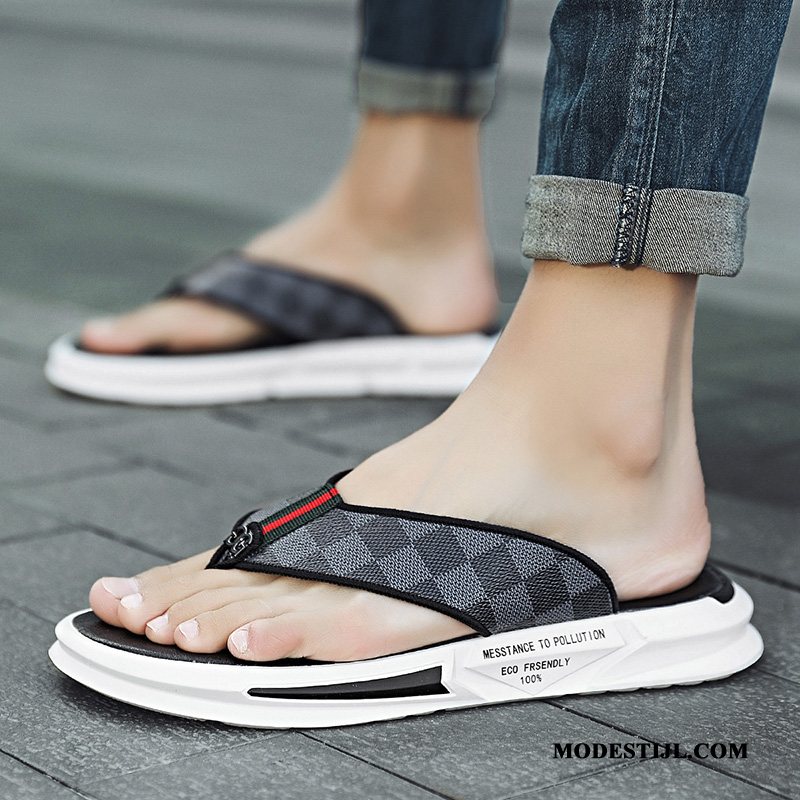 Heren Flip Flops Winkel Sandaal Persoonlijk Outdoor Trend Bovenkleding Zandkleur Wit