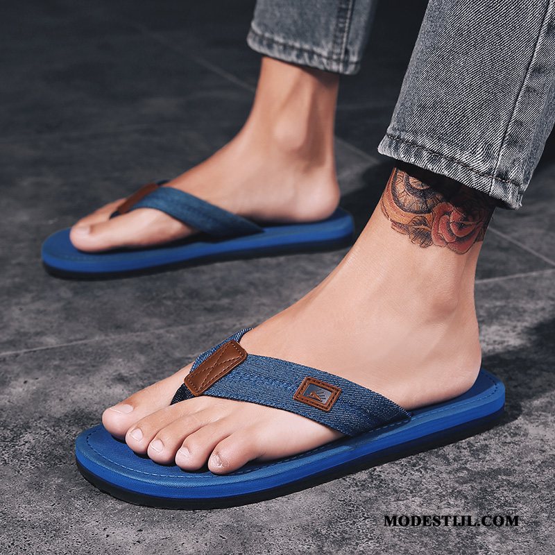 Heren Flip Flops Winkel Schoenen Persoonlijk Mode Outdoor Antislip Zandkleur Zwart