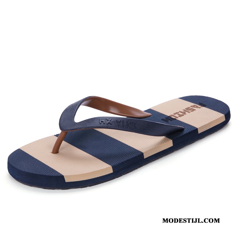 Heren Flip Flops Winkel Zomer Mode Pantoffels Trend Grote Maten Blauw Zandkleur